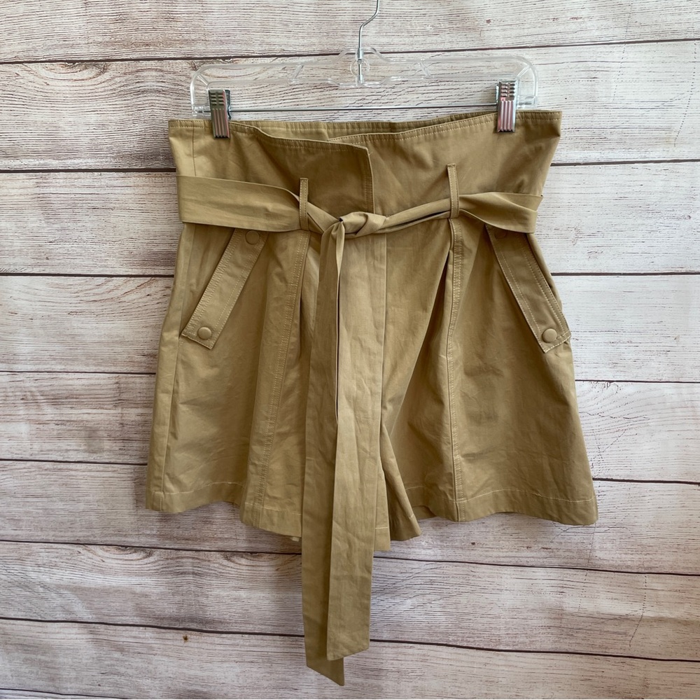 FLYING TOMATO‎ PAPER BAG WAIST SHORTS IN KHAKI